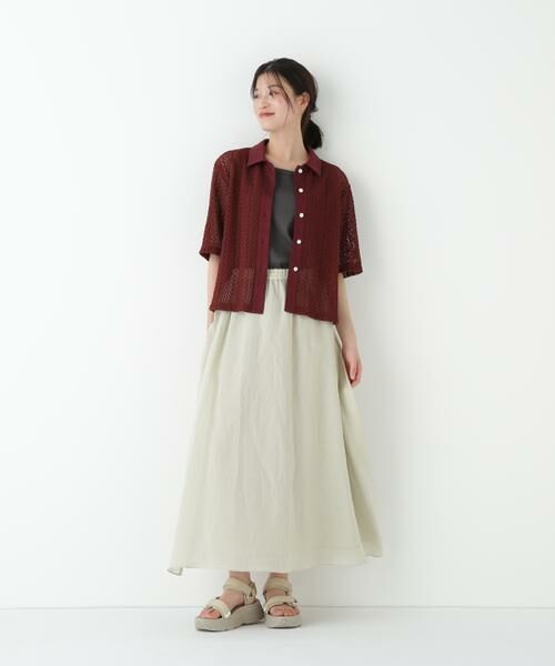 human woman / ヒューマンウーマン スカート | ◆ラミーサイドボックスタックギャザースカート | 詳細13