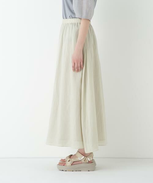 human woman / ヒューマンウーマン スカート | ◆ラミーサイドボックスタックギャザースカート | 詳細15