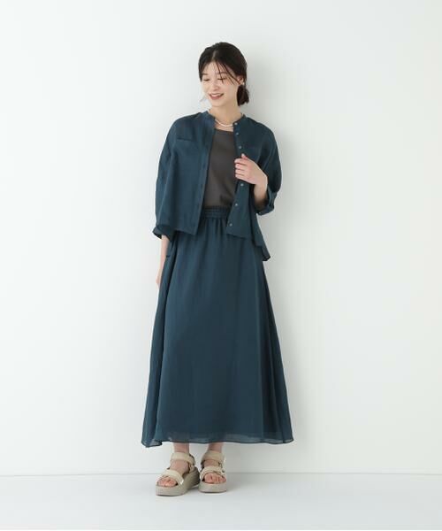 human woman / ヒューマンウーマン スカート | ◆ラミーサイドボックスタックギャザースカート | 詳細21