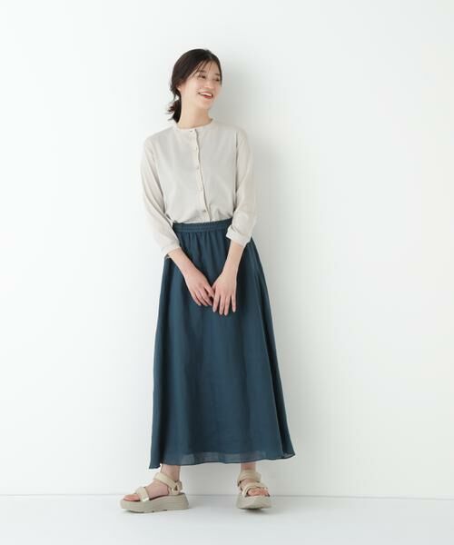 human woman / ヒューマンウーマン スカート | ◆ラミーサイドボックスタックギャザースカート | 詳細22