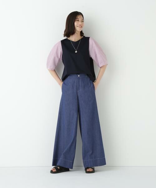 human woman / ヒューマンウーマン パンツ | ◆ライトオンスデニムツイストバギーパンツ | 詳細2