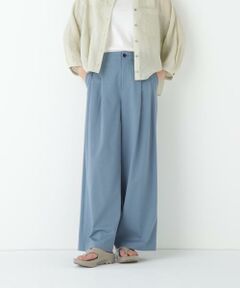 human woman / ヒューマンウーマン パンツ | ◆プレーティング天竺タックセミワイドパンツ