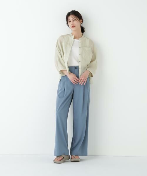 human woman / ヒューマンウーマン パンツ | ◆プレーティング天竺タックセミワイドパンツ | 詳細2