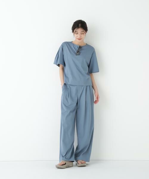 human woman / ヒューマンウーマン パンツ | ◆プレーティング天竺タックセミワイドパンツ | 詳細3