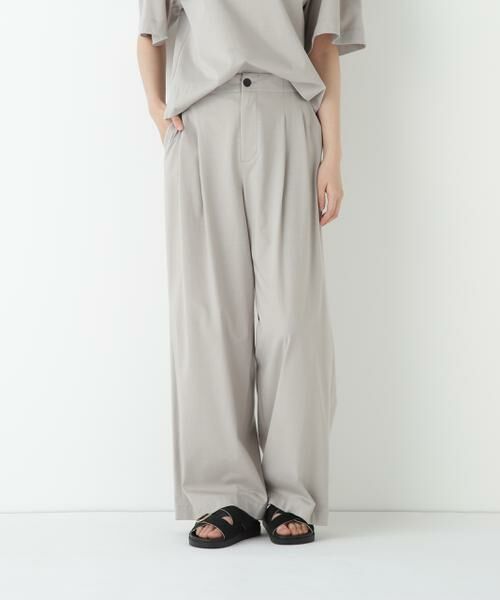 human woman / ヒューマンウーマン パンツ | ◆プレーティング天竺タックセミワイドパンツ | 詳細8