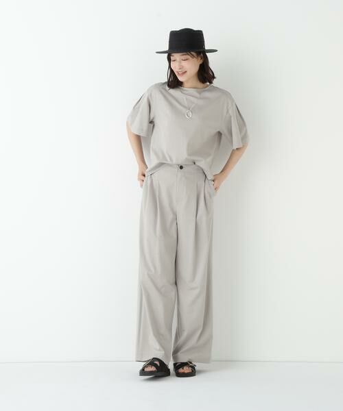 human woman / ヒューマンウーマン パンツ | ◆プレーティング天竺タックセミワイドパンツ | 詳細9