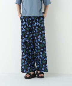 human woman / ヒューマンウーマン パンツ | ◆インドドビーリーフプリントイージーセミワイドパンツ