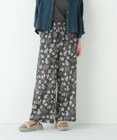 human woman / ヒューマンウーマン パンツ | ◆インドドビーリーフプリントイージーセミワイドパンツ