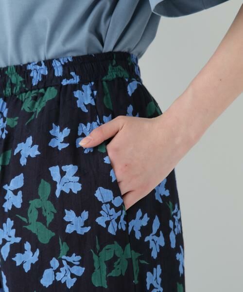 human woman / ヒューマンウーマン パンツ | ◆インドドビーリーフプリントイージーセミワイドパンツ | 詳細10