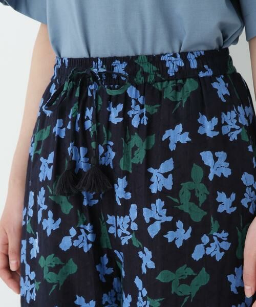 human woman / ヒューマンウーマン パンツ | ◆インドドビーリーフプリントイージーセミワイドパンツ | 詳細9