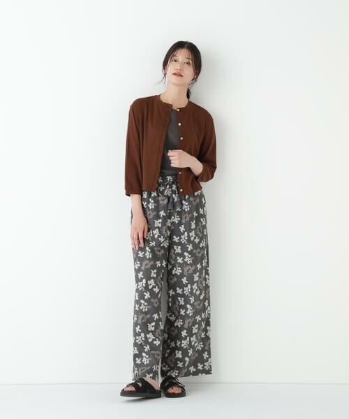 human woman / ヒューマンウーマン パンツ | ◆インドドビーリーフプリントイージーセミワイドパンツ | 詳細16