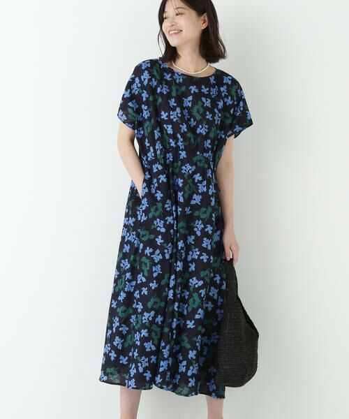 human woman / ヒューマンウーマン ワンピース | ◆インドドビーリーフプリントフレンチドルマンスリーブワンピース | 詳細2