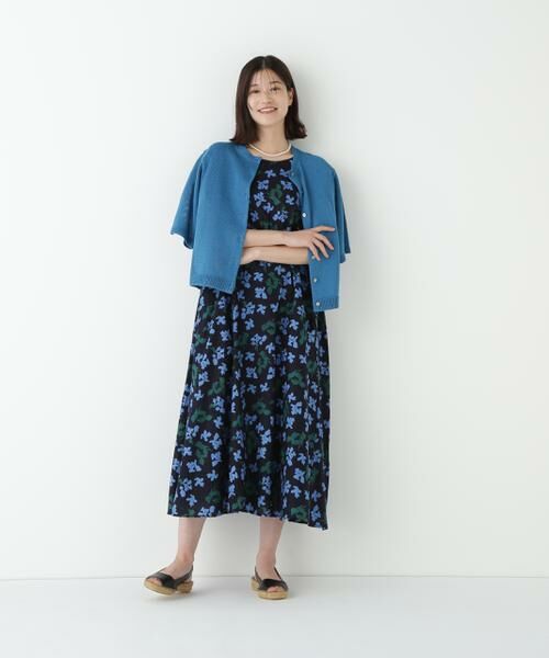 human woman / ヒューマンウーマン ワンピース | ◆インドドビーリーフプリントフレンチドルマンスリーブワンピース | 詳細4