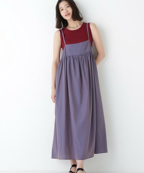 human woman / ヒューマンウーマン ワンピース | ◆ストライプローンキャミソールワンピース(モカストライプ3)