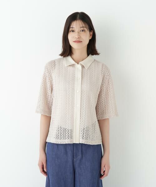 human woman / ヒューマンウーマン カットソー | ◆クロッシェレース半袖シャツ | 詳細3