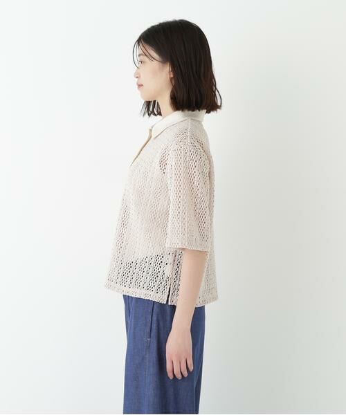 human woman / ヒューマンウーマン カットソー | ◆クロッシェレース半袖シャツ | 詳細4