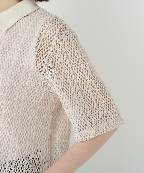 human woman / ヒューマンウーマン カットソー | ◆クロッシェレース半袖シャツ | 詳細7