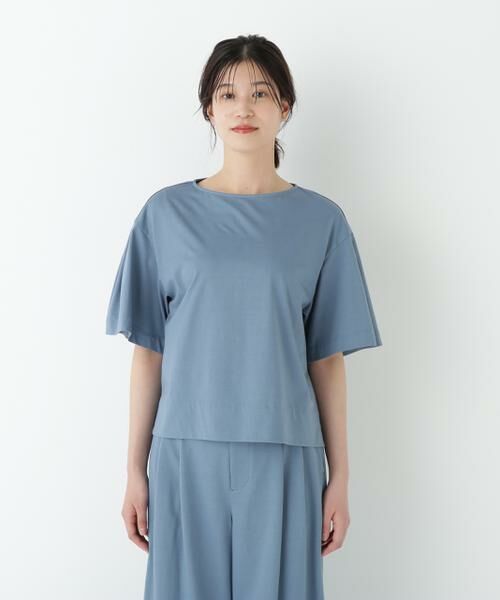 human woman / ヒューマンウーマン カットソー | ◆プレーティング天竺タックスリーブボートネックプルオーバー | 詳細4