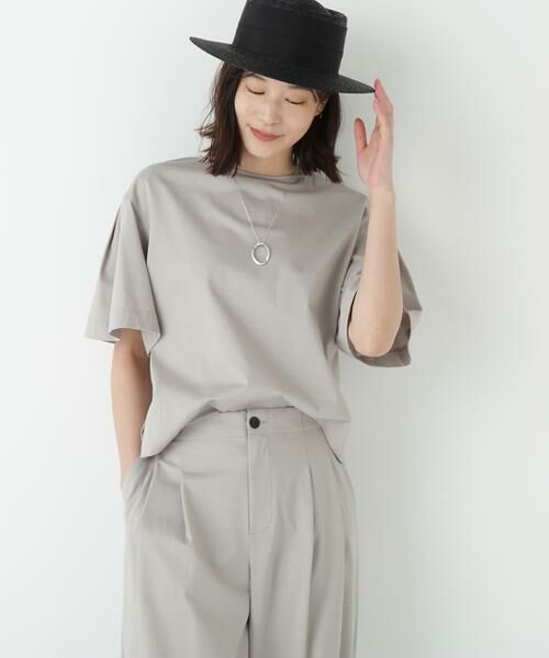 human woman / ヒューマンウーマン カットソー | ◆プレーティング天竺タックスリーブボートネックプルオーバー | 詳細7