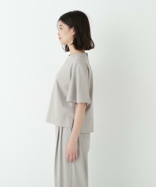 human woman / ヒューマンウーマン カットソー | ◆プレーティング天竺タックスリーブボートネックプルオーバー | 詳細10