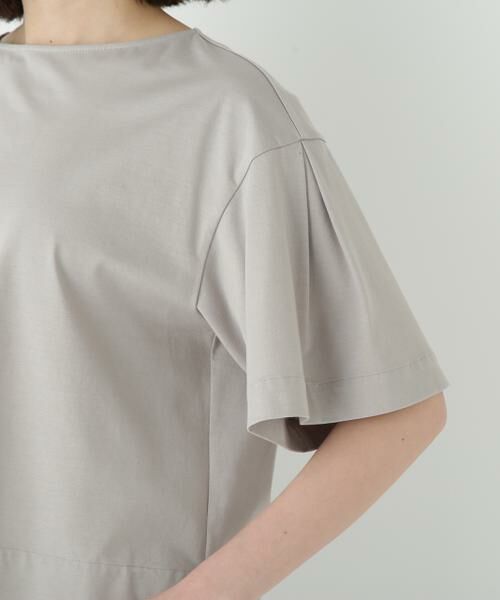 human woman / ヒューマンウーマン カットソー | ◆プレーティング天竺タックスリーブボートネックプルオーバー | 詳細13