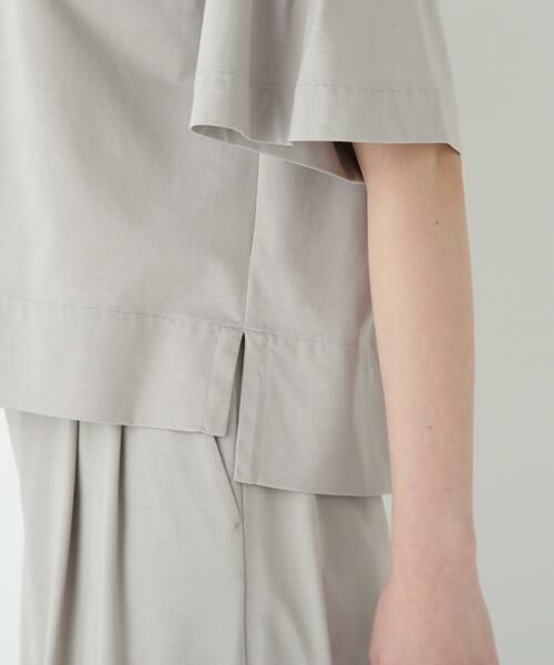 human woman / ヒューマンウーマン カットソー | ◆プレーティング天竺タックスリーブボートネックプルオーバー | 詳細14