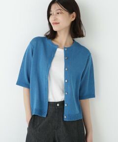 human woman / ヒューマンウーマン ニット・セーター | ◆ミドルゲージギマクルーネック半袖カーディガン