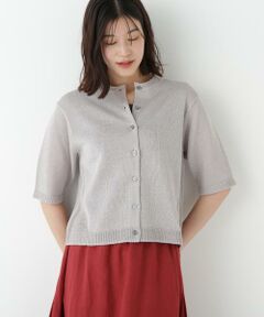 human woman / ヒューマンウーマン ニット・セーター | ◆ミドルゲージギマクルーネック半袖カーディガン