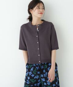 human woman / ヒューマンウーマン ニット・セーター | ◆ミドルゲージギマクルーネック半袖カーディガン