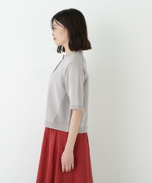 human woman / ヒューマンウーマン ニット・セーター | ◆ミドルゲージギマクルーネック半袖カーディガン | 詳細12