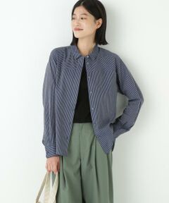 human woman / ヒューマンウーマン シャツ・ブラウス | ◆パナマサッカーストライプシャツブラウス