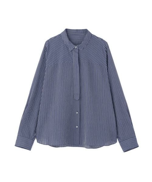 human woman / ヒューマンウーマン シャツ・ブラウス | ◆パナマサッカーストライプシャツブラウス | 詳細1