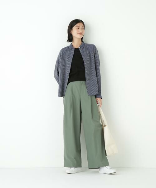 human woman / ヒューマンウーマン シャツ・ブラウス | ◆パナマサッカーストライプシャツブラウス | 詳細2