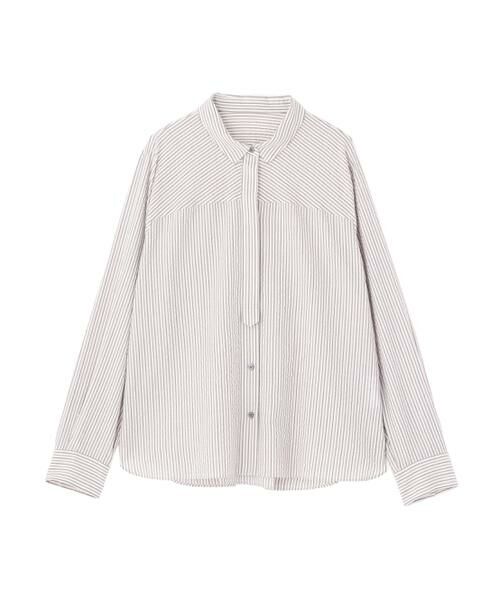 human woman / ヒューマンウーマン シャツ・ブラウス | ◆パナマサッカーストライプシャツブラウス | 詳細6
