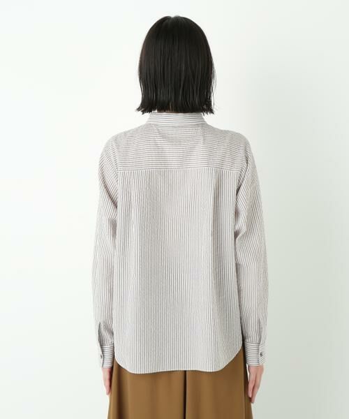 human woman / ヒューマンウーマン シャツ・ブラウス | ◆パナマサッカーストライプシャツブラウス | 詳細9