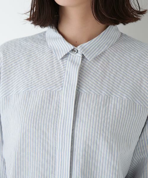 human woman / ヒューマンウーマン シャツ・ブラウス | ◆パナマサッカーストライプシャツブラウス | 詳細17