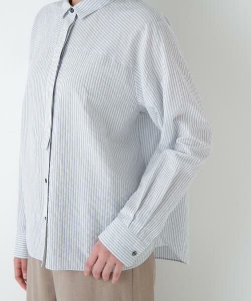 human woman / ヒューマンウーマン シャツ・ブラウス | ◆パナマサッカーストライプシャツブラウス | 詳細18