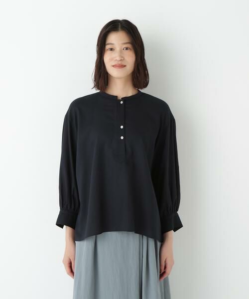 HUMAN WOMAN ヒューマンウーマン シャツ ブラウス シルク コットン ◇綿シルクスキッパーブラウス （シャツ・ブラウス）｜human