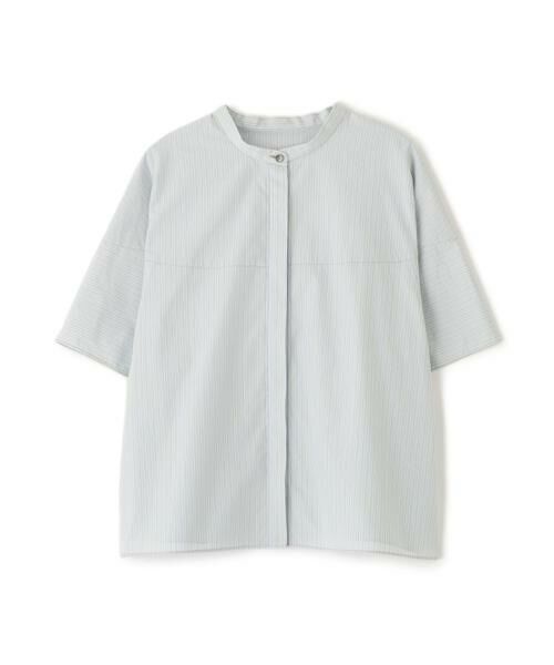 human woman / ヒューマンウーマン シャツ・ブラウス | ◆ストライプローン６分袖ブラウス | 詳細1