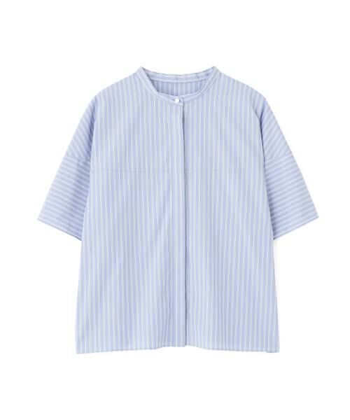 human woman / ヒューマンウーマン シャツ・ブラウス | ◆ストライプローン６分袖ブラウス | 詳細7