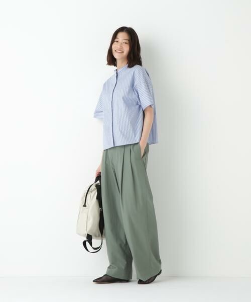 human woman / ヒューマンウーマン シャツ・ブラウス | ◆ストライプローン６分袖ブラウス | 詳細9