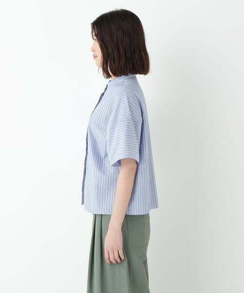 human woman / ヒューマンウーマン シャツ・ブラウス | ◆ストライプローン６分袖ブラウス | 詳細11