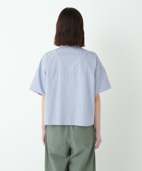 human woman / ヒューマンウーマン シャツ・ブラウス | ◆ストライプローン６分袖ブラウス | 詳細12