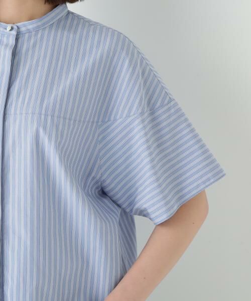 human woman / ヒューマンウーマン シャツ・ブラウス | ◆ストライプローン６分袖ブラウス | 詳細14