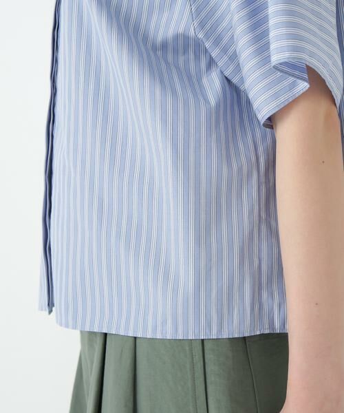 human woman / ヒューマンウーマン シャツ・ブラウス | ◆ストライプローン６分袖ブラウス | 詳細15