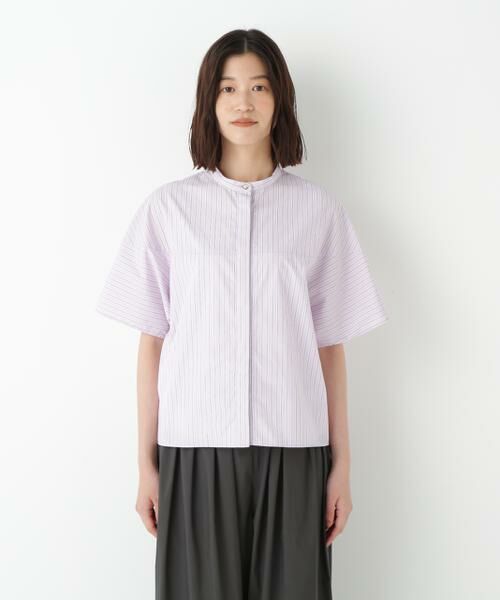 human woman / ヒューマンウーマン シャツ・ブラウス | ◆ストライプローン６分袖ブラウス | 詳細20