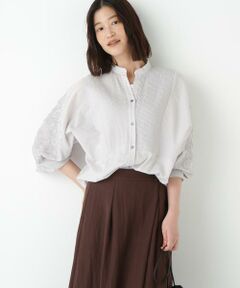 human woman / ヒューマンウーマン シャツ・ブラウス | ◆インドコットンボイルアップリケブラウス