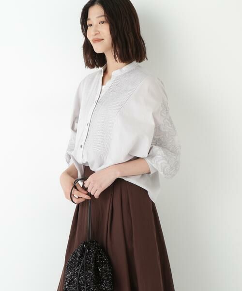 human woman / ヒューマンウーマン シャツ・ブラウス | ◆インドコットンボイルアップリケブラウス | 詳細2