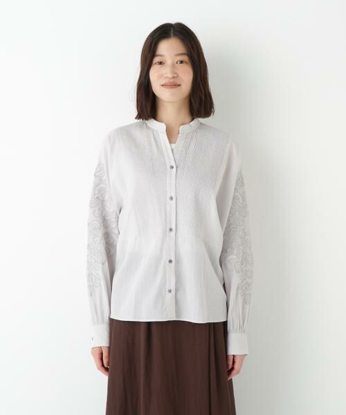 human woman / ヒューマンウーマン シャツ・ブラウス | ◆インドコットンボイルアップリケブラウス | 詳細4
