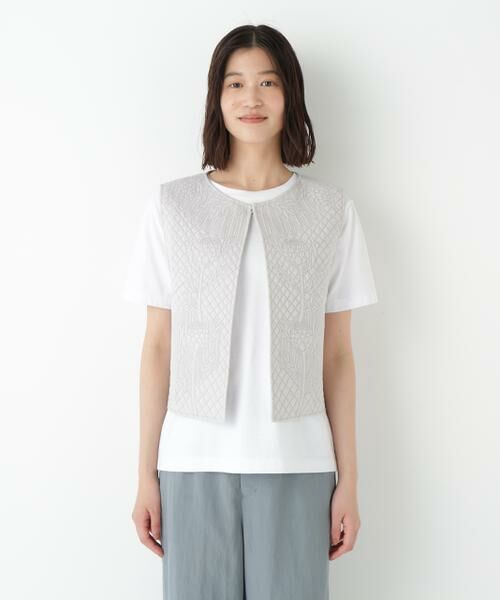 human woman / ヒューマンウーマン シャツ・ブラウス | ◆インドコットンボイルキルティングジレ | 詳細3